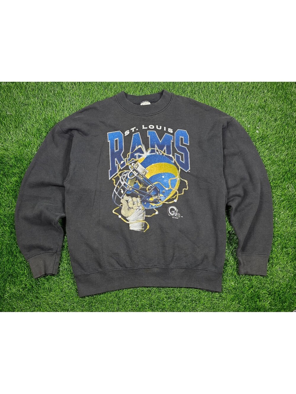 Vintage St. Louis Rams NFL Sweatshirt XL Black 1995 NFLPA Los Angeles 90s